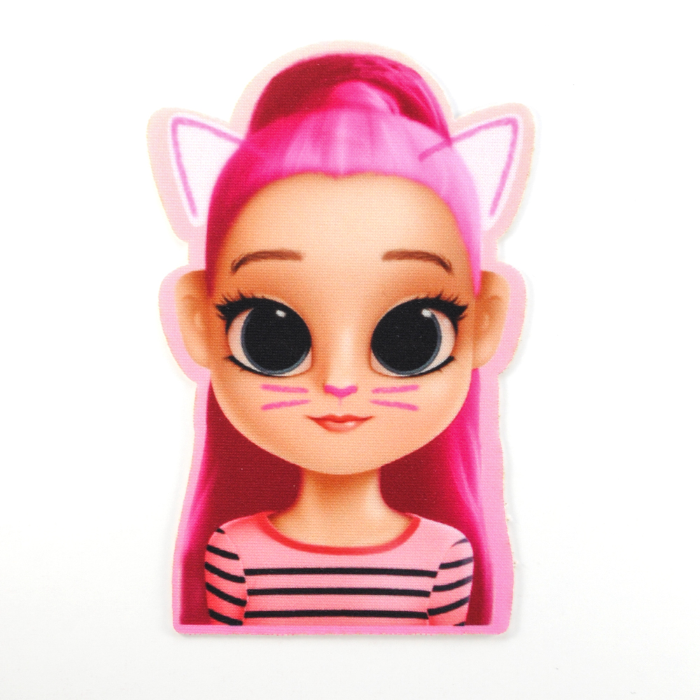 Аппликация клеевая Девочка-кошка, 12*9см, /дайвинг/, шт. Аппликация клеевая