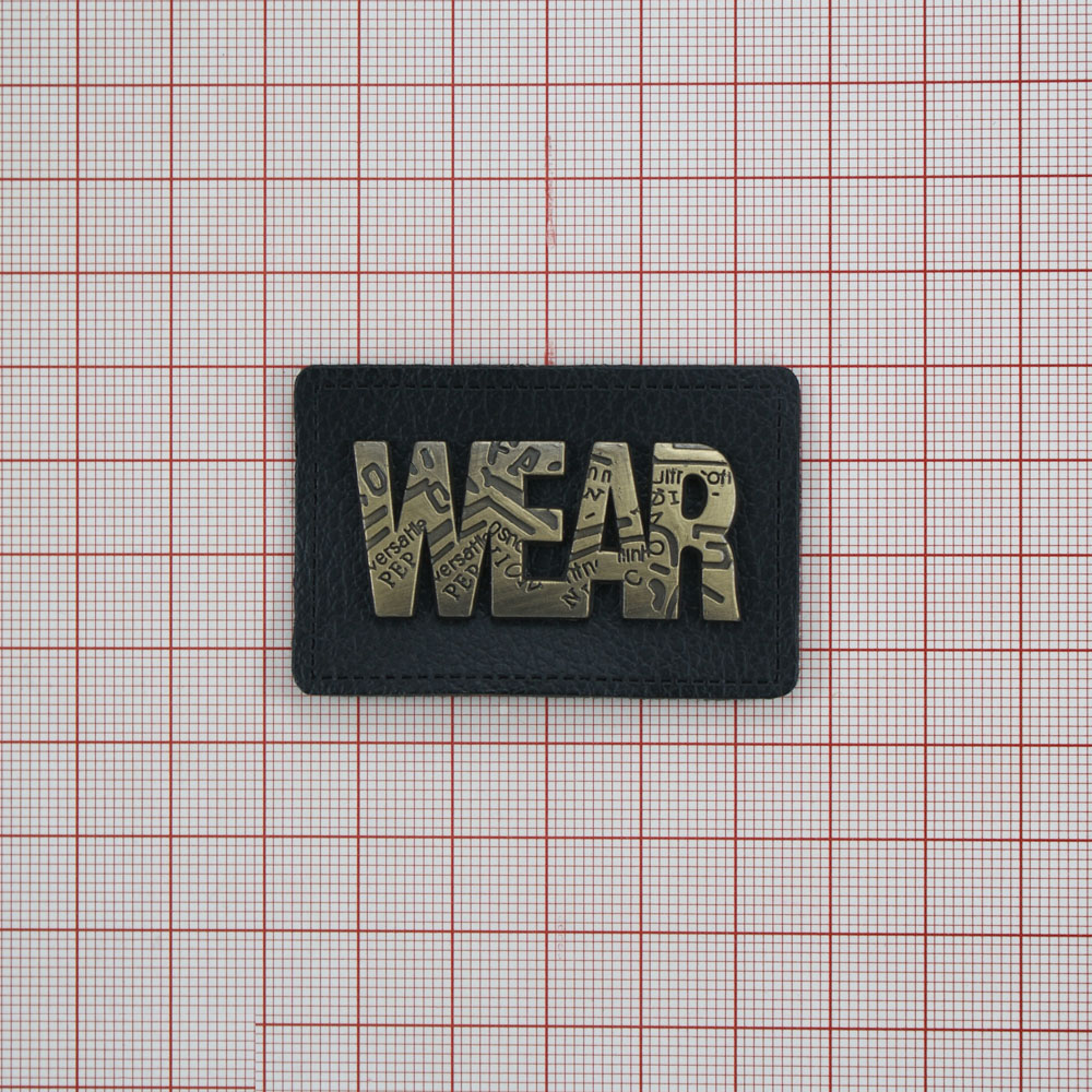 Лейба п/у WEAR 35*55мм черная, шт. Лейба Кожзам