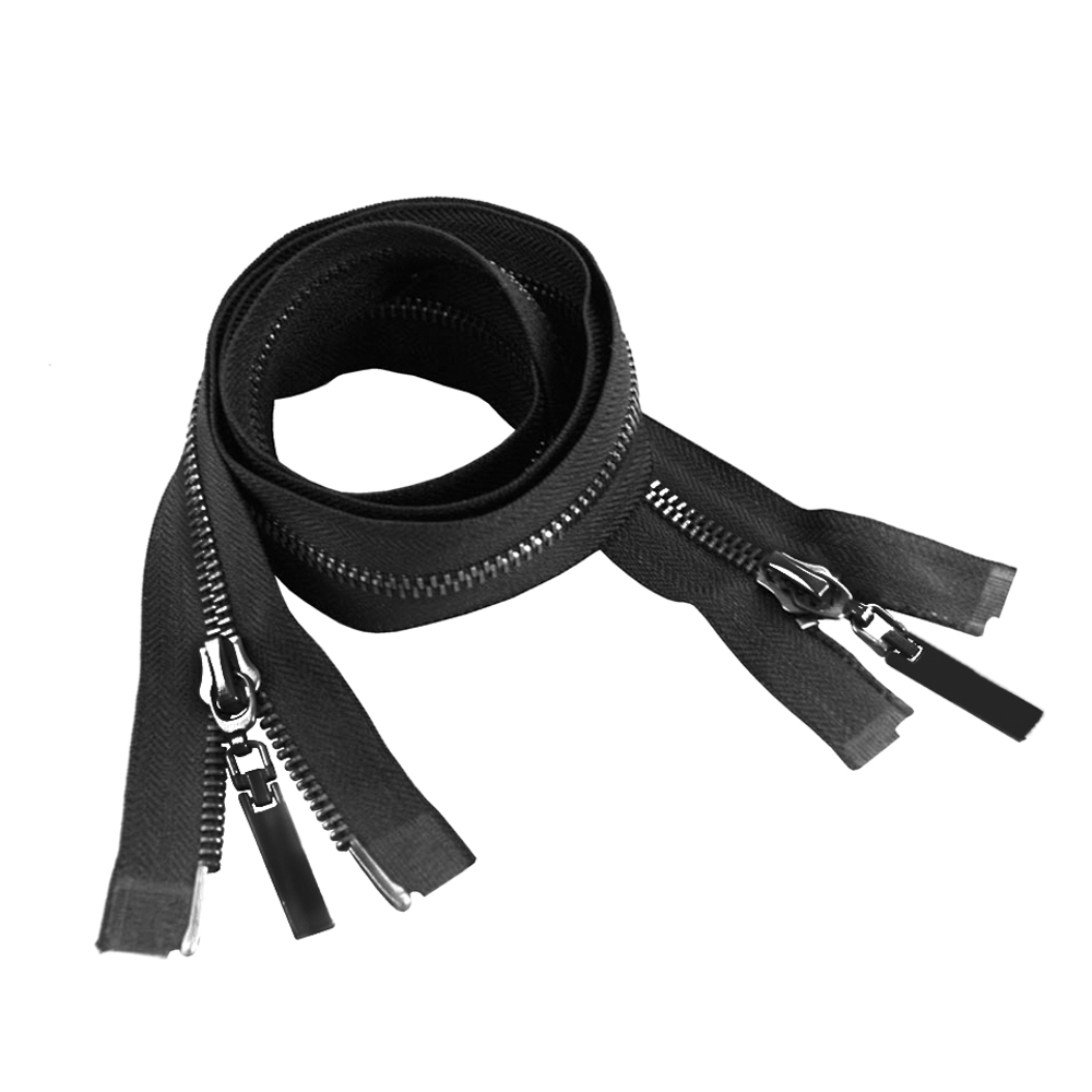 Змейка металлическая  №5 90см O/Е BN, черная ткань, двусторонняя, шт. Змейка Металл