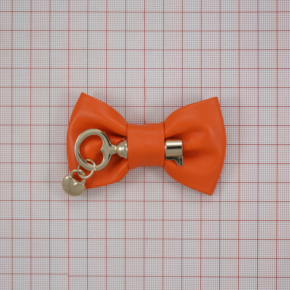 Аппликация декор обувная SF0229 оранжевый бантик-ключ, шт. Аппликации Пришивные Цветы Банты