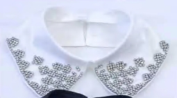 Воротник декор, стразы, белый,  шт. Воротники