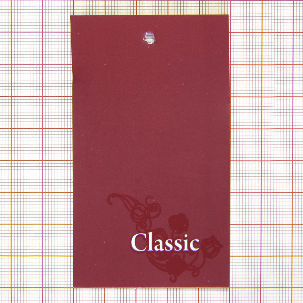 Этикетка бумажная Classic бордо 50*85мм, матовая ламинация, УФ-лак, шт. Этикетка бумага