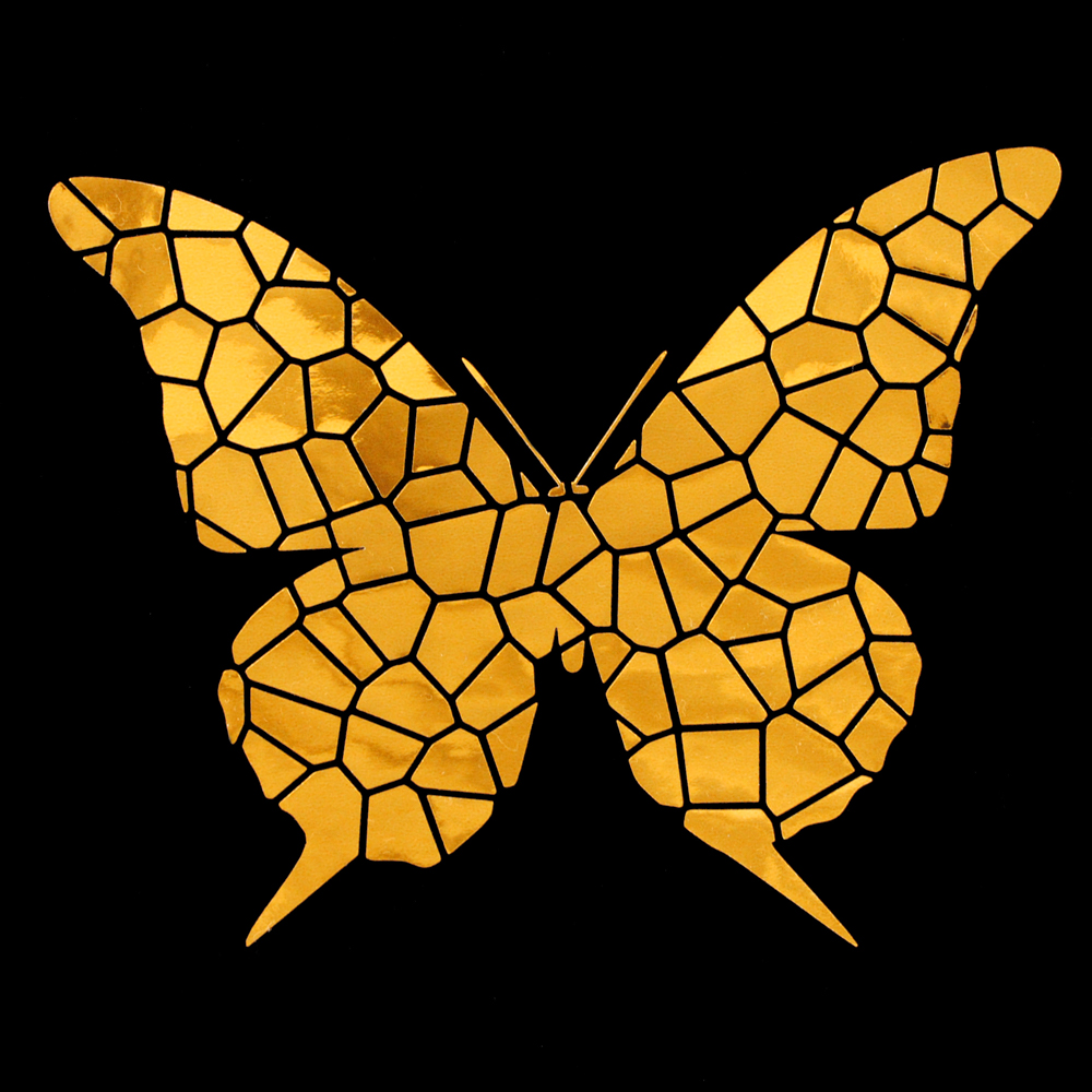 Аппликация, Бабочка, 12*9,7см, плоттер, плёнка 62340, шт. Термоаппликация плоттер/лазер