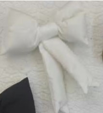 Шеврон пришивной Бант, белый, шт. Аппликации Пришивные Цветы Банты