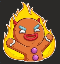 Термоаппликация Имбирный Пряник 7*6,1см,  черный, коричневый, желтый, красный. шт. Термопереводки Детские