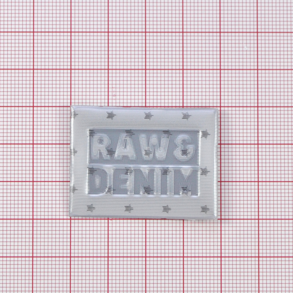 Лейба клеенка Raw and Denim, 3,8*2,8см, серый, шт. Лейба Клеенка