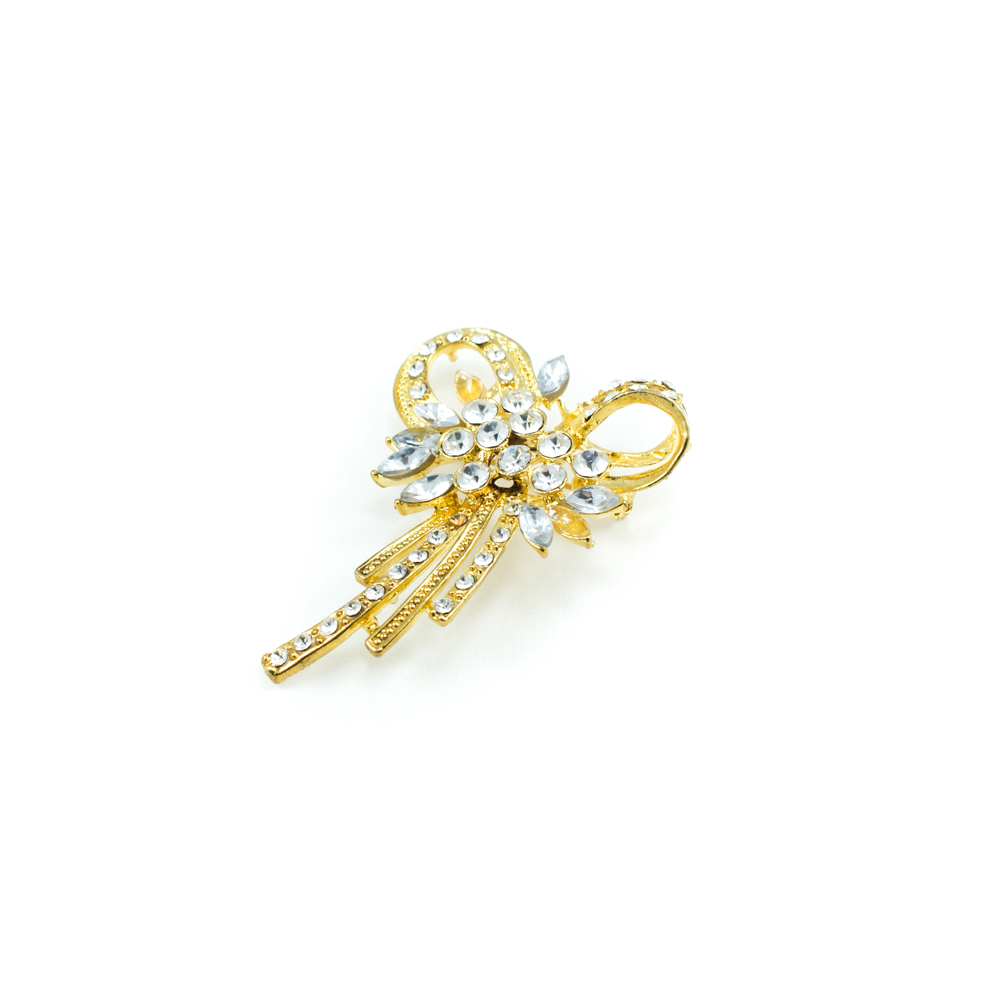 Брошь 6501 GOLD Бант и букет, шт. Броши