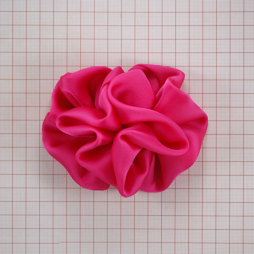 Аппликация декор Цветок 2 атласный 11*10см, малиновый. Аппликации Пришивные Цветы Банты