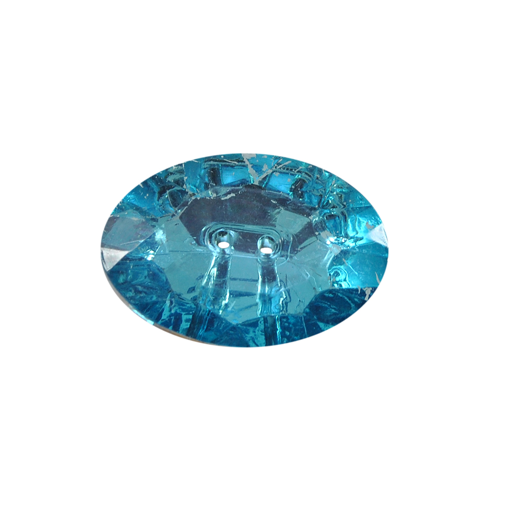 Пуговица акрил 25*35мм кристалл, темно-голубая . Пуговица Акрил, Кристалл