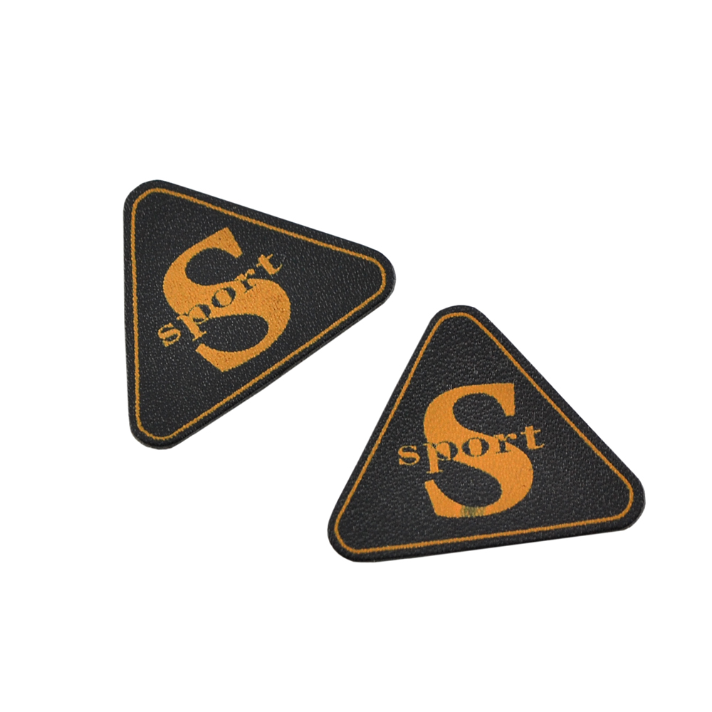 Лейба № 27 S Sport треугольная, черный, желтый, 3,1*2,5см . Лейба Кожзам