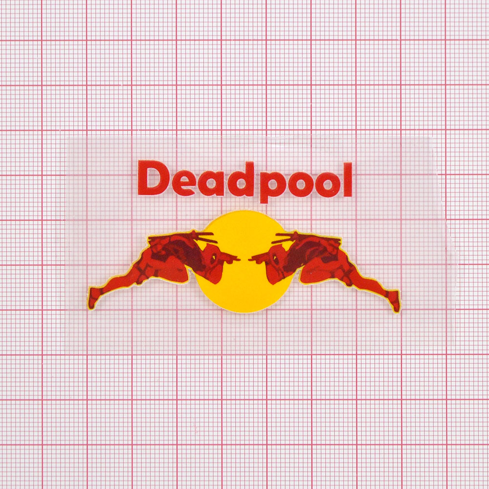 Термоаппликация Deadpool 3,4*7см, красный, желтый  шт. Термоаппликации Накатанный рисунок