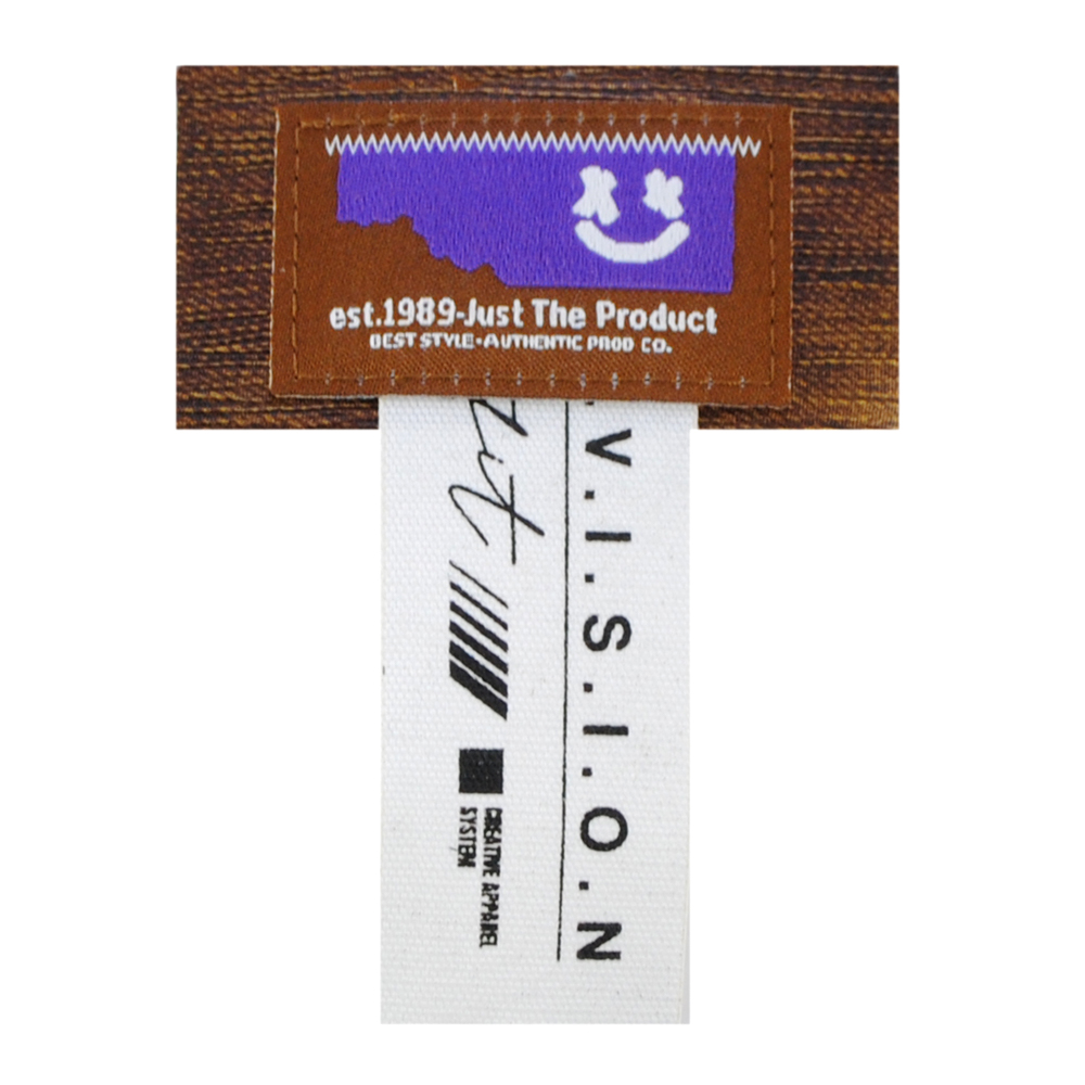 Лейба ткань Vision, 7*3,5см (флажок 5,6см), бел., коричн., фиолет., белый, шт. Лейба Ткань