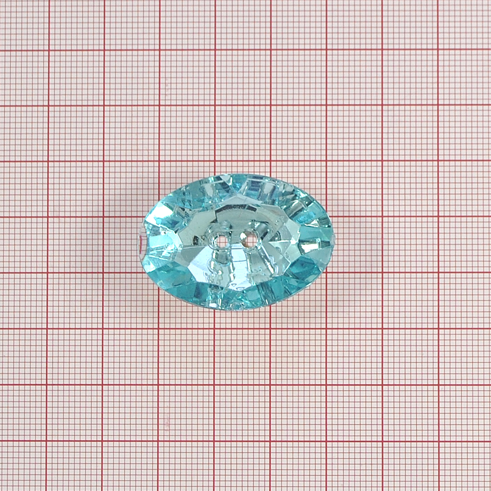 Пуговица акрил 25*35мм голубая (#25)  . Пуговица Акрил, Кристалл