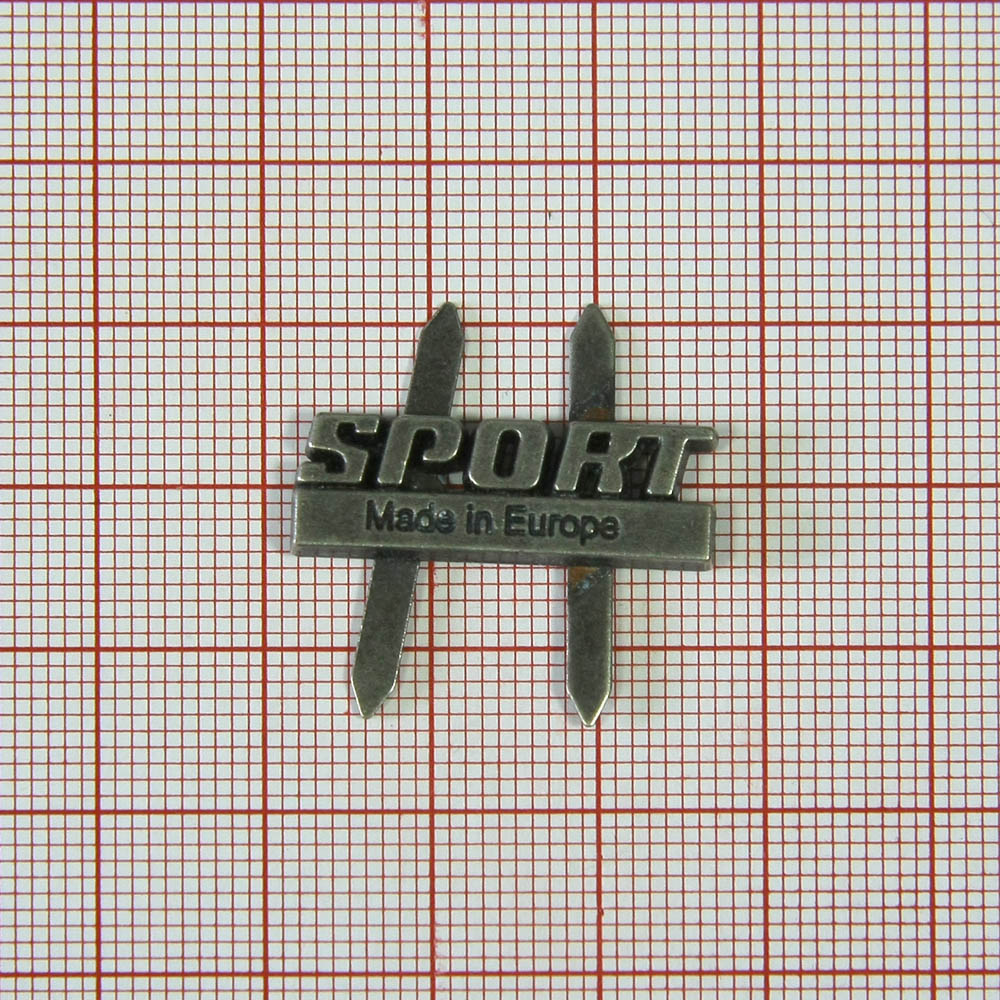 Краб металл SPORT, old silver, 2,5*0,8см, шт. Крабы Металл Надписи, Буквы