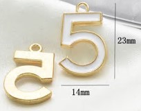 Подвеска металл 5, 1,4*2,3см, золото, белый, шт. Подвески