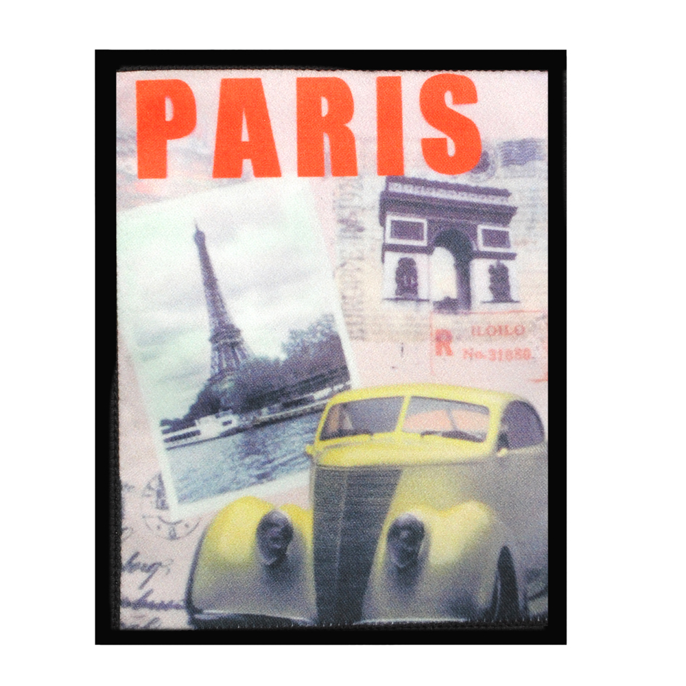 Нашивка тканевая Paris МАРКА 9,5*12см цветная, шт. Нашивка Вышивка, Ткань