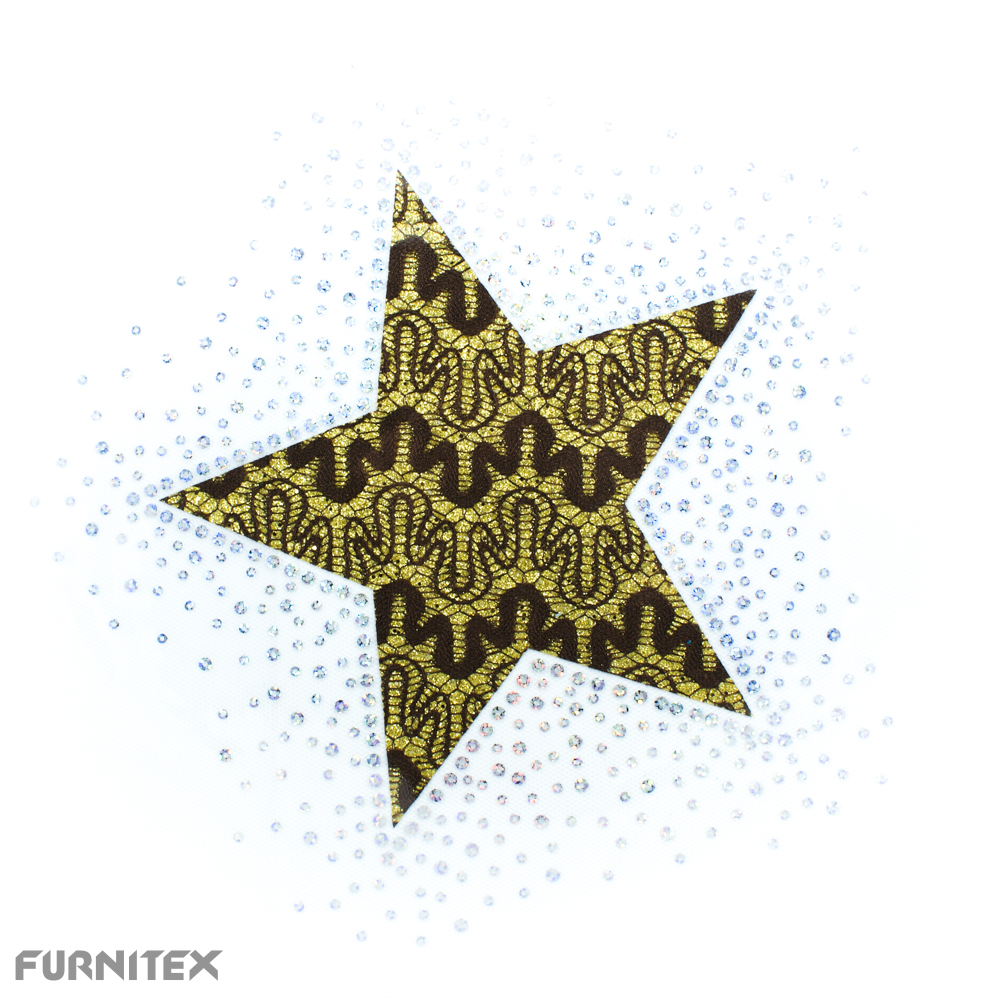 Аппликация клеевая пайетки Звезда 26*26см, золото кружево, хамелеон пайетки, шт. Аппликации клеевые Пайетки