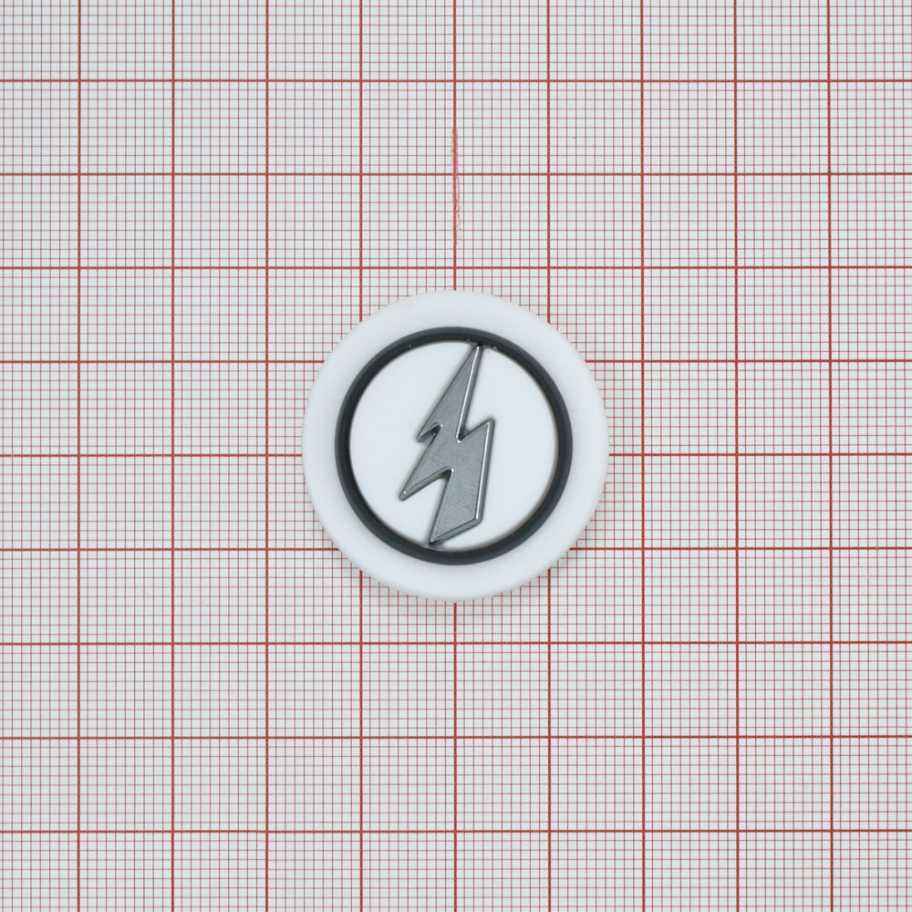 Лейба резиновая Молния 31,5мм белая, черная, никель, шт. Лейба Резина