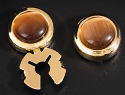 Клипса для пуговицы, золото, янтарный, шт. Украшение для пуговицы