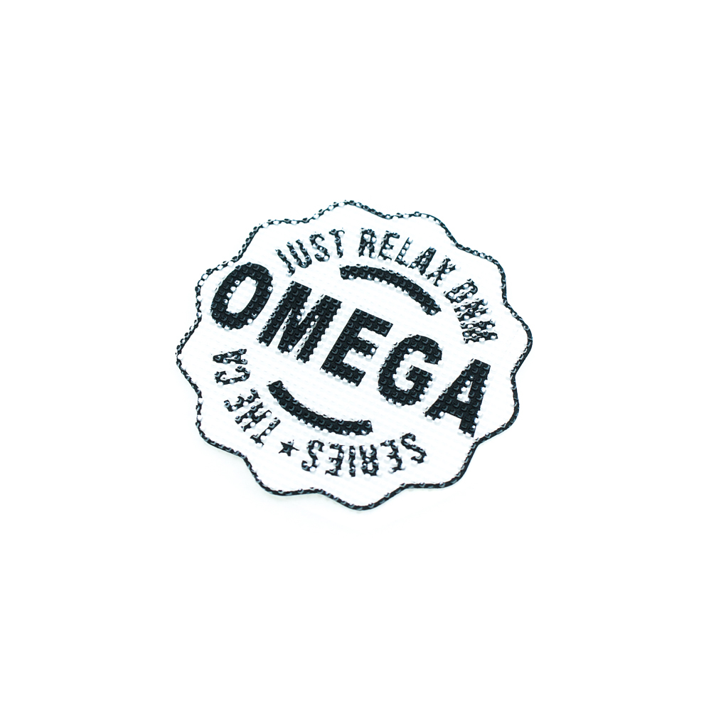 Аппликация клеевая резиновая OMEGA 5*5см черный, белый, шт. Аппликации клеевые Резина, Силикон