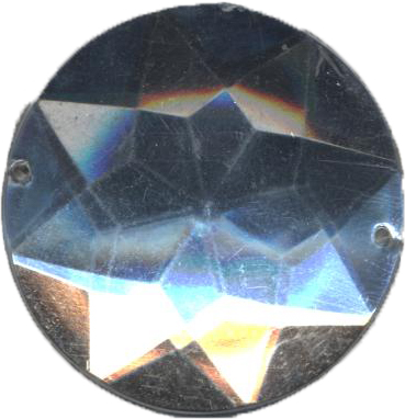 Стразы стеклянные пришивные №32 круглый голубой (32мм), 1тыс.шт. Стразы пришивные