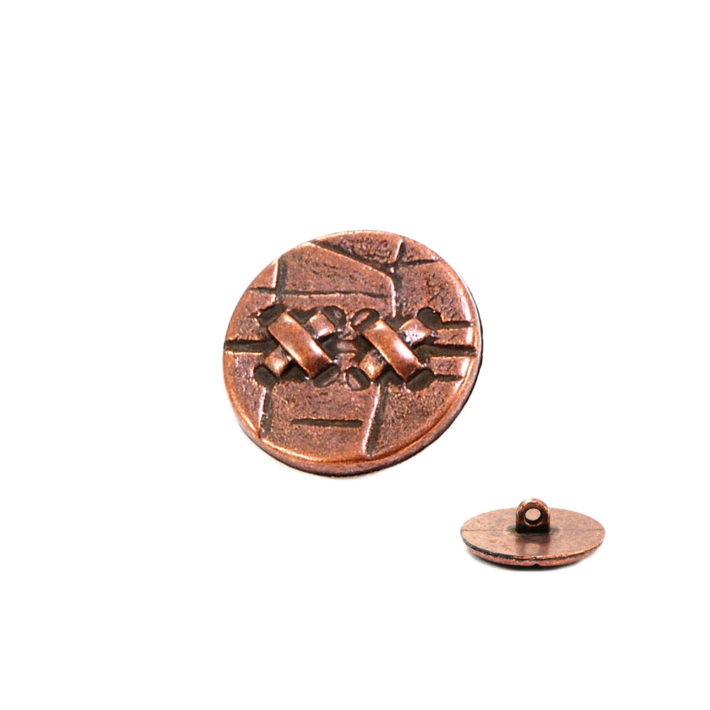 Пуговица TR №263 medn  24мм. Пуговица металлизированная