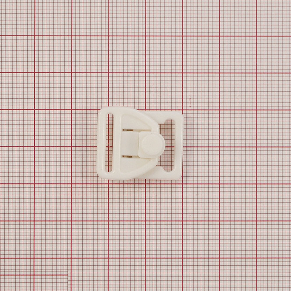 Застежка бельевая нейлоновая, 15*19мм (внутр.), 18,2*22,9мм (внешн.), белый, 1т.шт, уп. Застежка бельевая