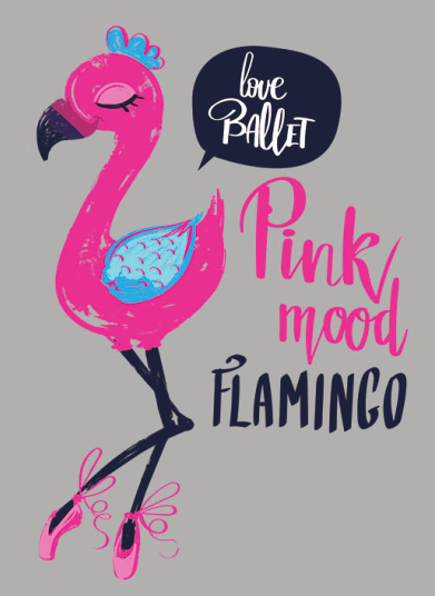Термоаппликация Фламинго Pink Mood, 25*33см, серый, розовый, голубой, шт. Термоаппликации Накатанный рисунок