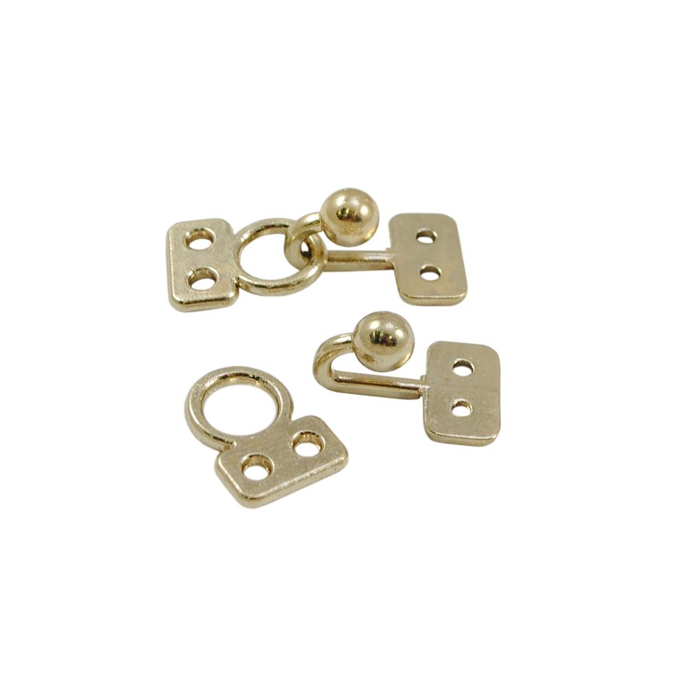 Застежка металл крючок 25*10мм GOLD, шт. Застежка бельевая