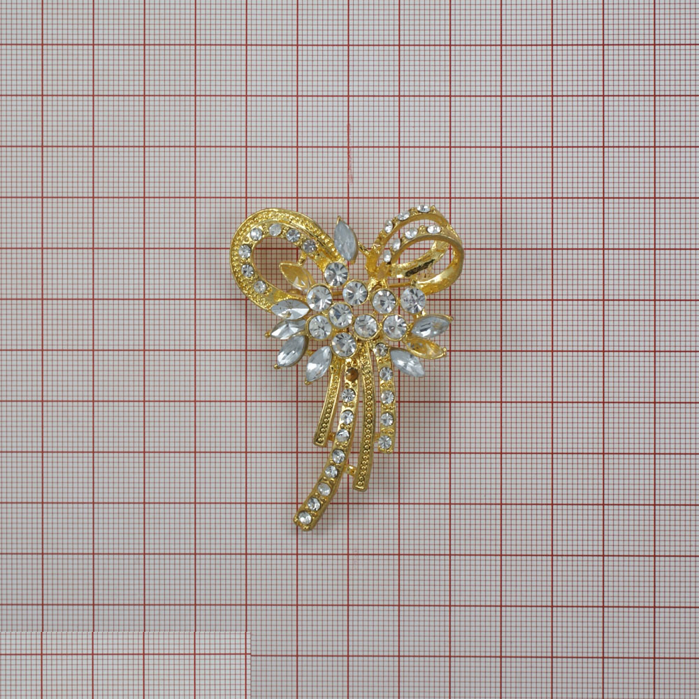 Брошь 6501 GOLD Бант и букет, шт. Броши