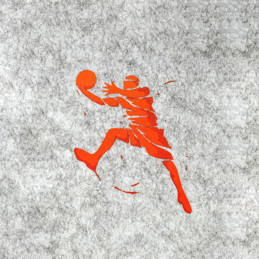 Термоаппликация №13-10 Баскетболист, оранжевый, 95*71мм, шт. Термоаппликации Накатанный рисунок