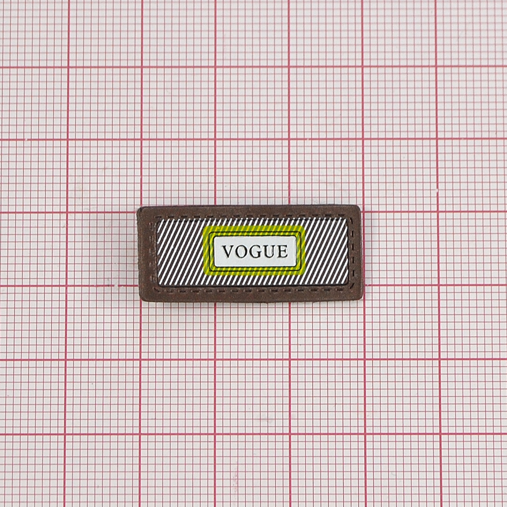 Лейба № 30 Vogue прямоугольная, светло-коричневая, 3*1,3см, шт. Лейба Кожзам