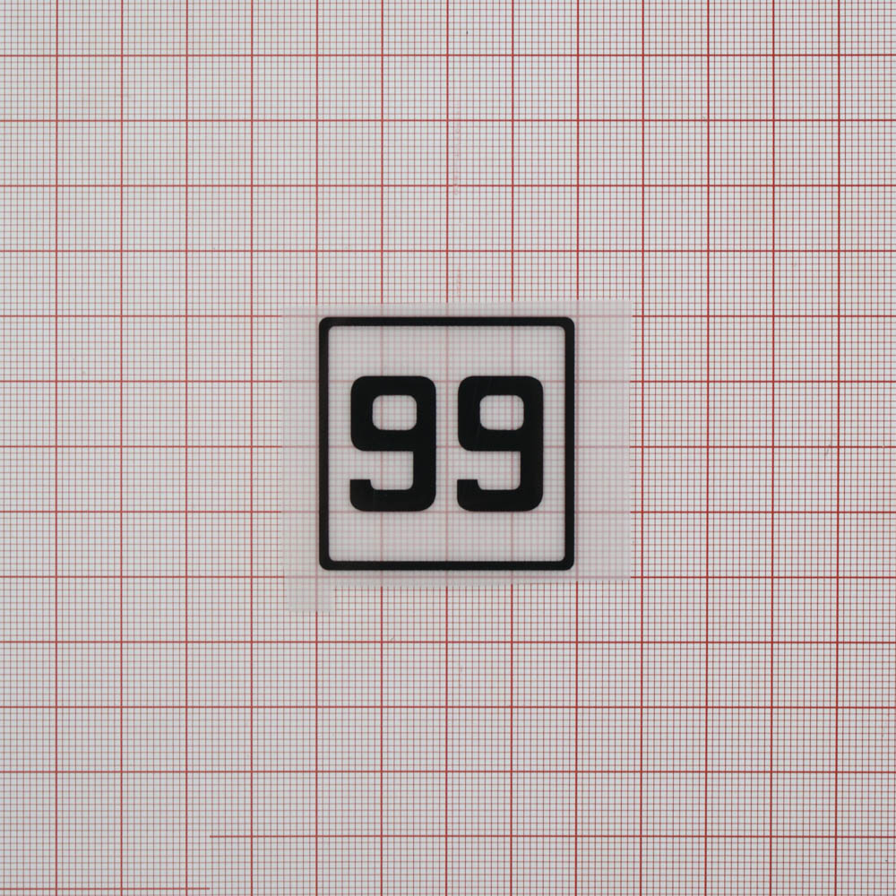 Термоаппликация резиновая прозрачная 99 39*39мм квадратная, черный рисунок, шт. Термопереводки Резиновые, Термопленка