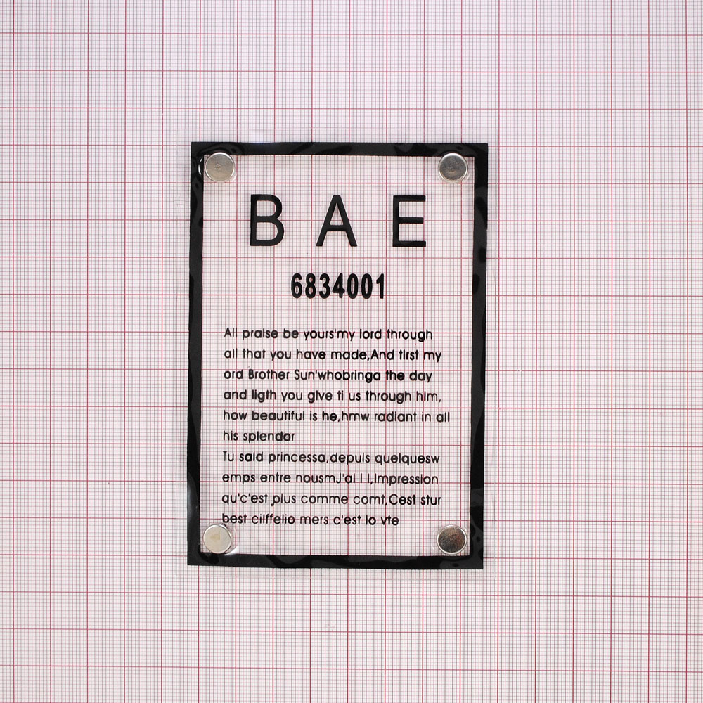 Лейба клеенка с хольнитенами BAE, 8,5*11,5см, черный, никель, прозрачный, шт. Лейба Клеенка