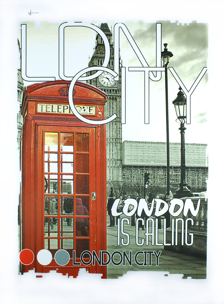 Термоаппликация LDN CITY 29,3*21,6см, шт. Термопереводки Ассорти