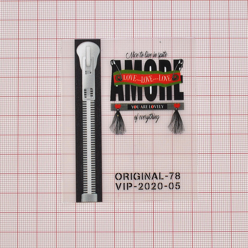 Лейба клеенка Карман Змейка AMORE, 7*8,5см, серый, белый, черный, зеленый, красный, шт. Лейба Клеенка