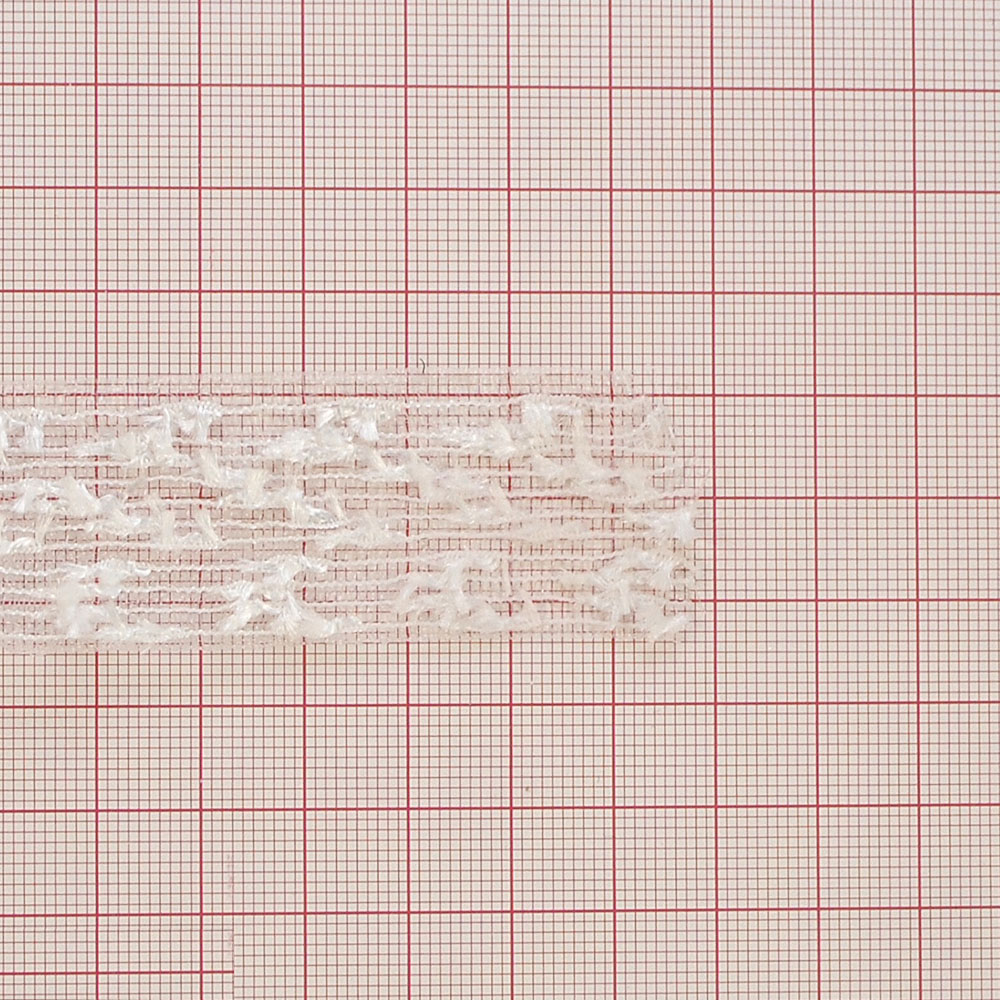 Тесьма Букле 2,5см, белый и белая сеть, 90ярд. Тесьма