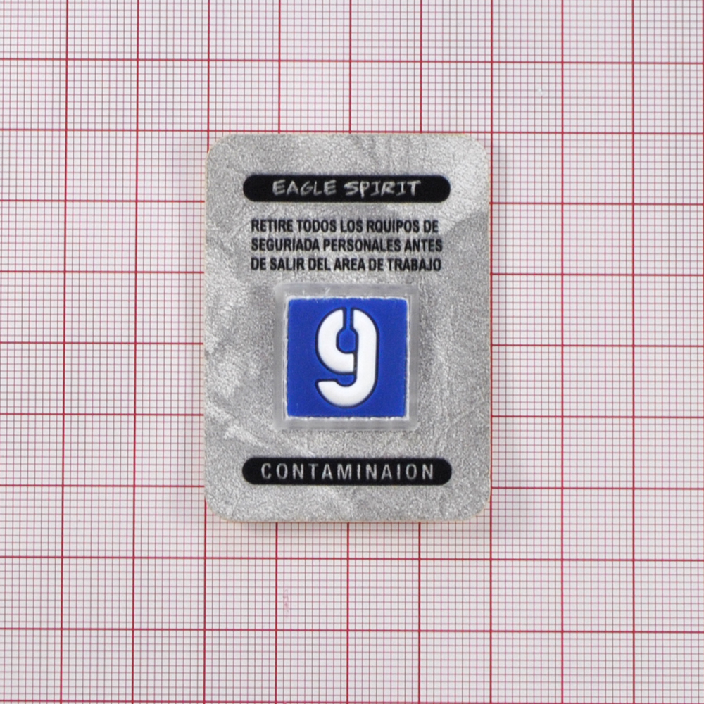Лейба кожзам "9", 4*5,5см, черный, белый, синий, серебро, шт. Лейба Кожзам