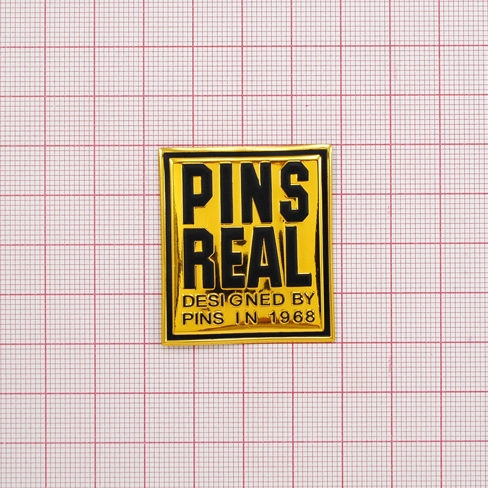Лейба пластик PINS REAL 4*3.5см золото, черный. Лейба Пластик