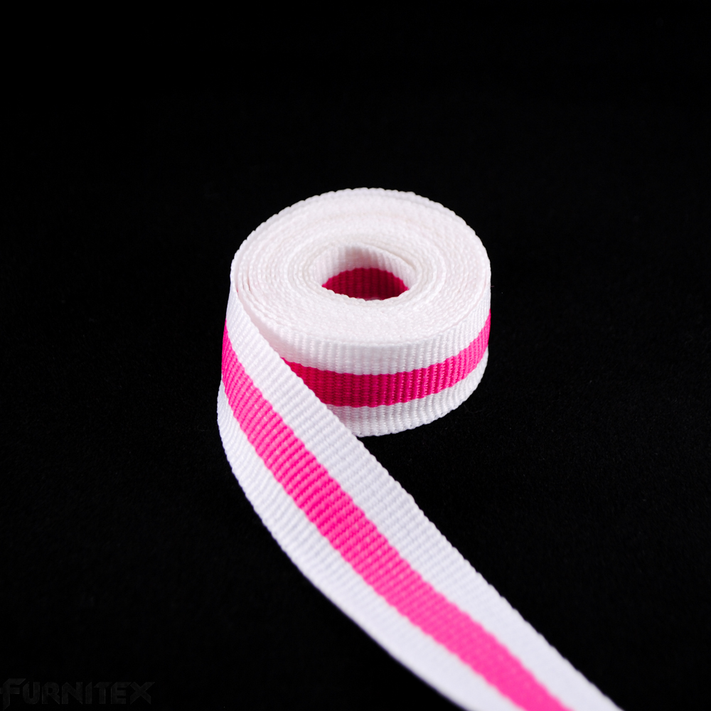 Тесьма декор, белый, розовый, 50м. Тесьма Разное