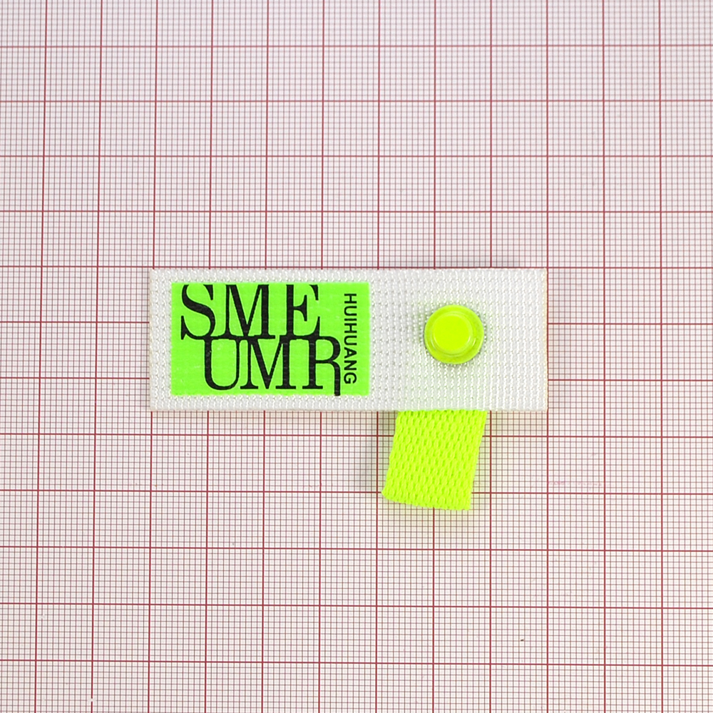 Лейба тканевая с хольнитеном SMEUMR, 7*2,5см, черный, салатовый, белый,  шт. Лейба Ткань