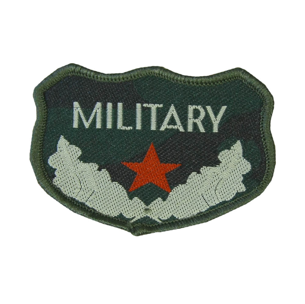 Нашивка тканевая A74 Military 5*4,5см хаки, бежево-красный рисунок, шт. Нашивка Вышивка, Ткань