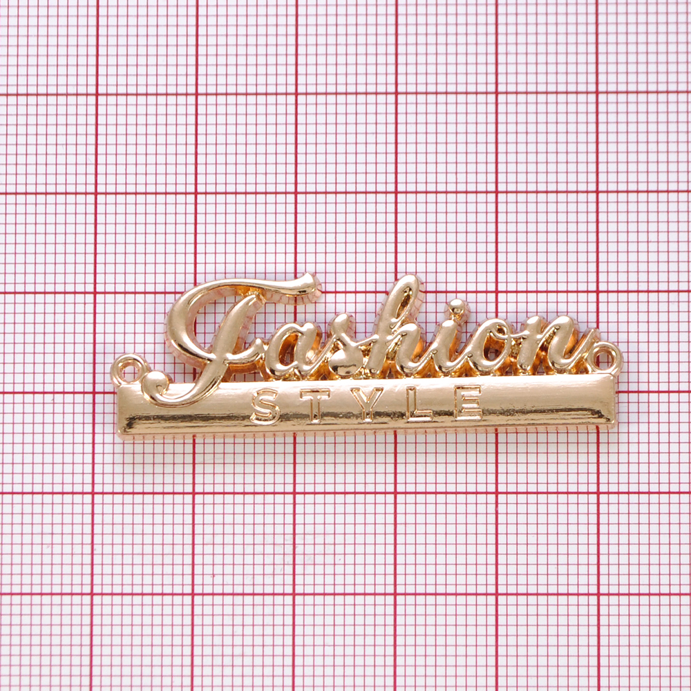 Лейба металл Fashion STYLE, 5*1,7см, GOLD, шт.. Лейба Металл