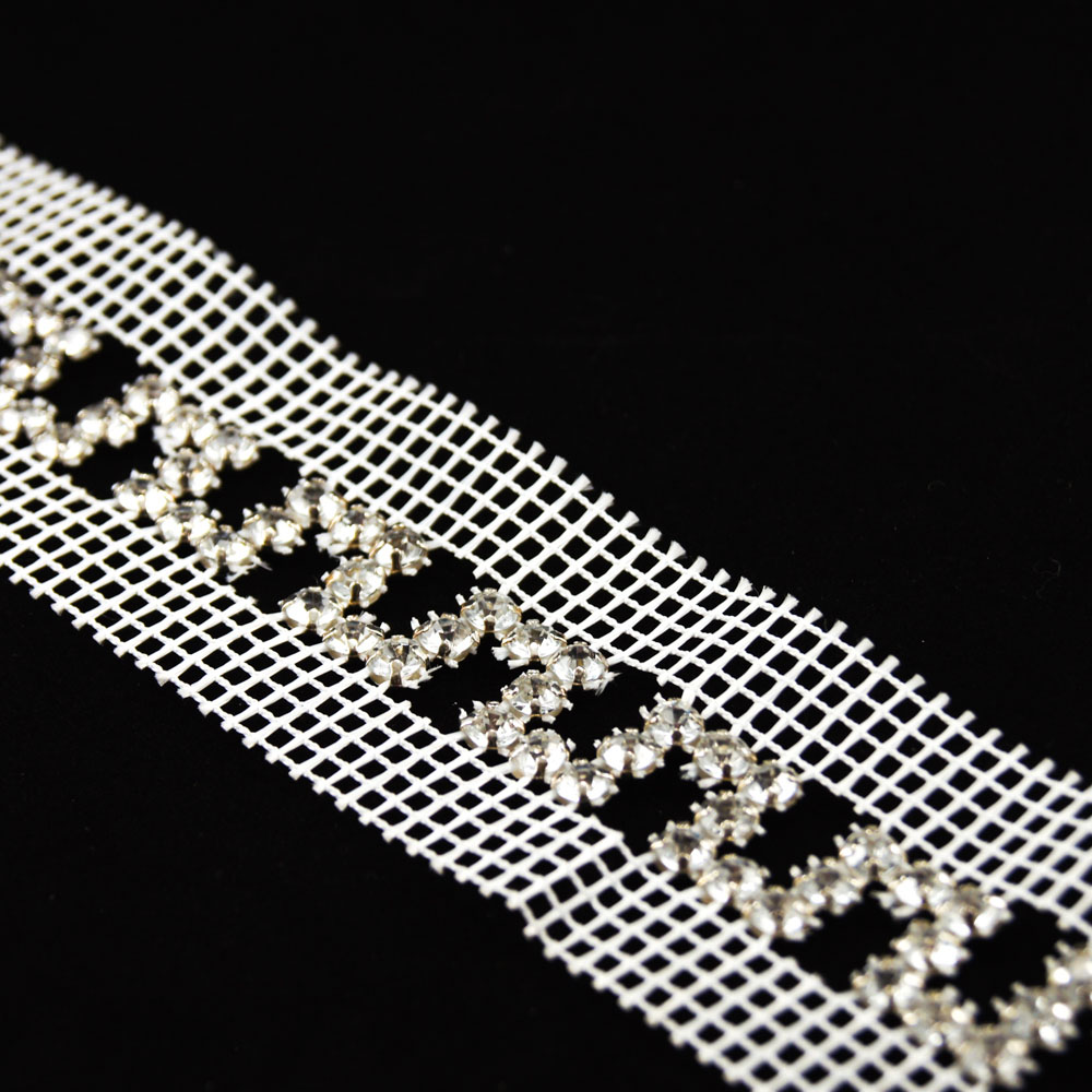 Тесьма декоративная стекло Тd- 9 /окошки/ 9м. Тесьма Стекло