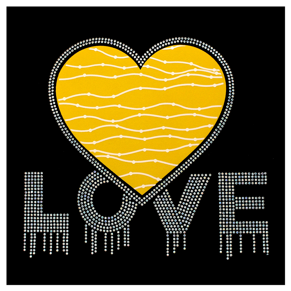 Аппликация композит Love, 20*19см, SS6 белый хамелеон 32586, DTF, пленка 62334, лазер, шт. Аппликация композит