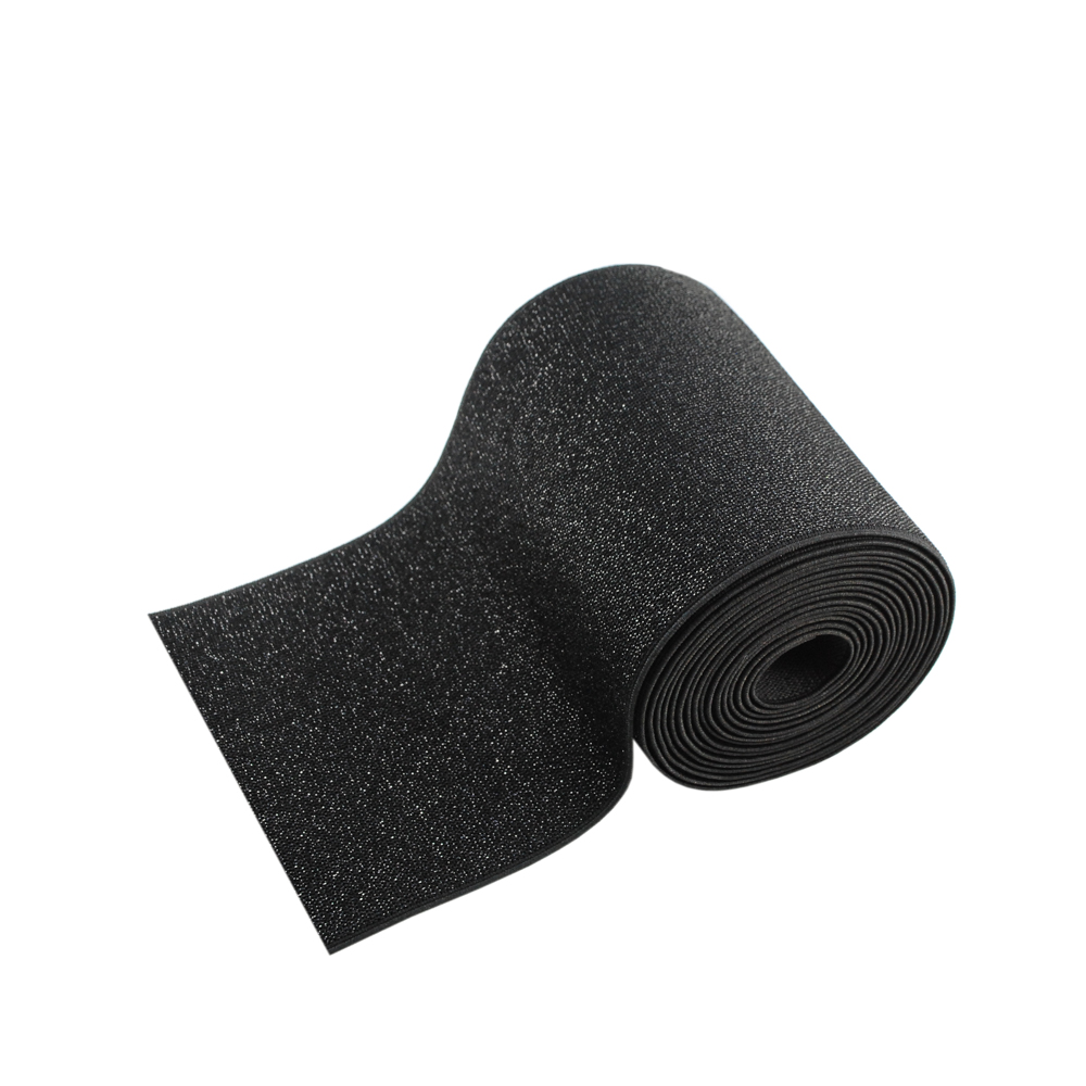 Резинка обувная с люрексом, 12см, черный, серебро, ярд. Резинка