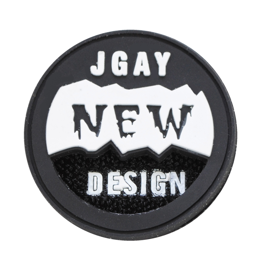 Лейба рез., JGAY new design, на липучке, черный, белый, 5см, шт.. Лейба Резина