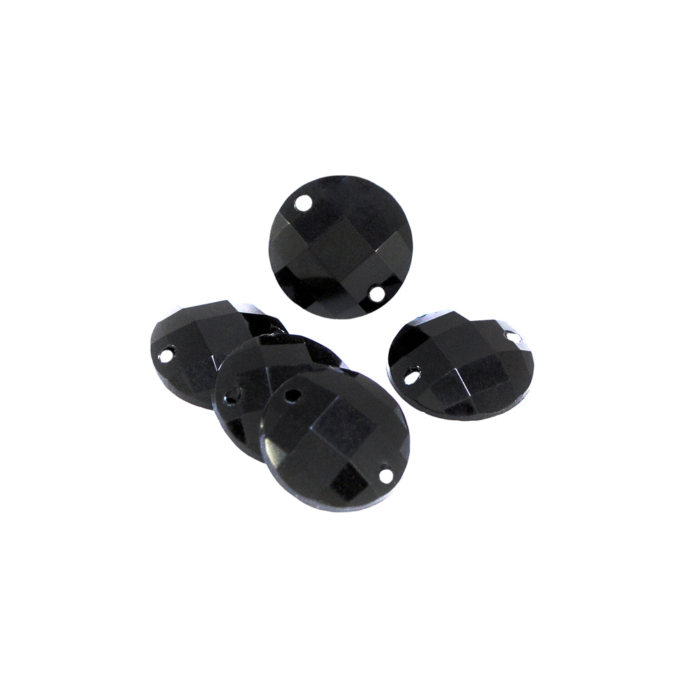 Стразы Д пришивн. круг 12мм черный 37, 1тыс.шт. Стразы пришивные