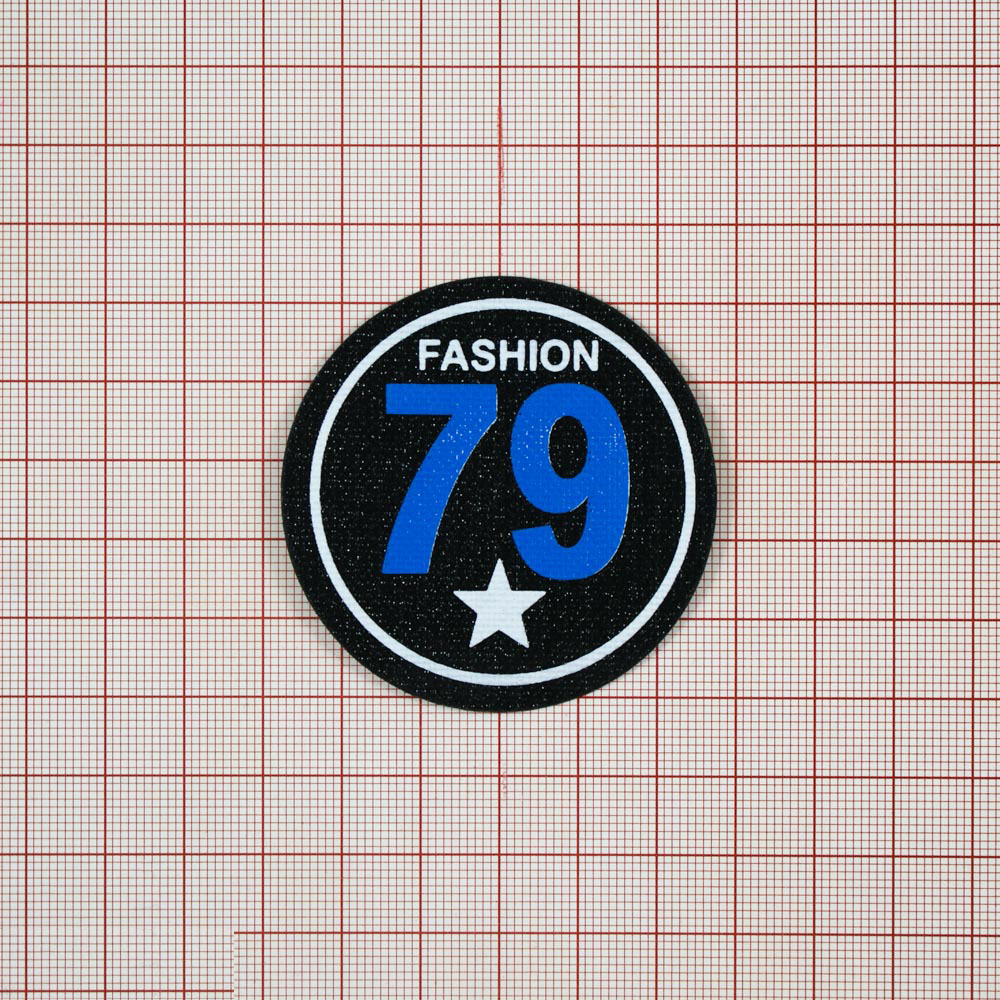 Лейба клеенка FASHION 79, 5,6*5,5 черная, сине-белый рисунок, блестки, шт. Лейба Клеенка