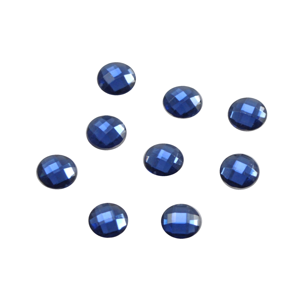 Стразы Д на клей, круг 8мм синий 14, 1тыс.шт. Стразы на клей